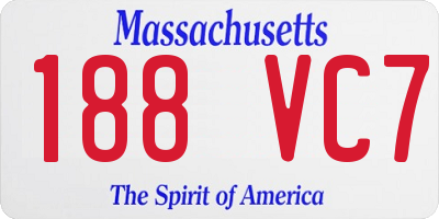 MA license plate 188VC7