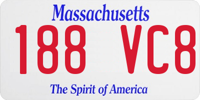MA license plate 188VC8