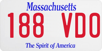MA license plate 188VD0