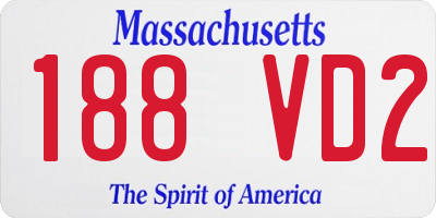 MA license plate 188VD2