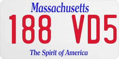 MA license plate 188VD5