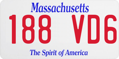 MA license plate 188VD6