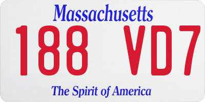 MA license plate 188VD7