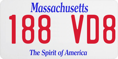 MA license plate 188VD8