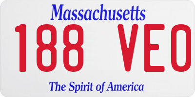 MA license plate 188VE0
