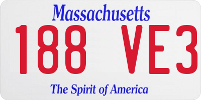 MA license plate 188VE3