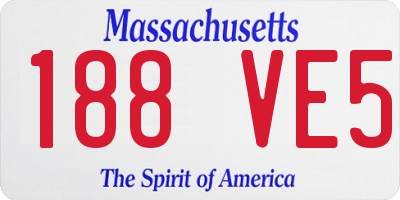 MA license plate 188VE5