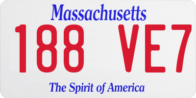 MA license plate 188VE7