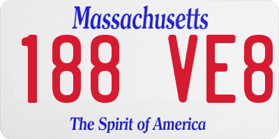MA license plate 188VE8