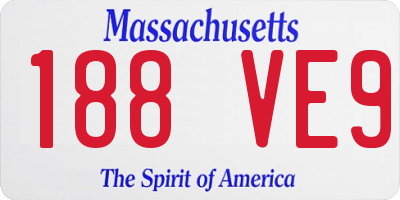 MA license plate 188VE9