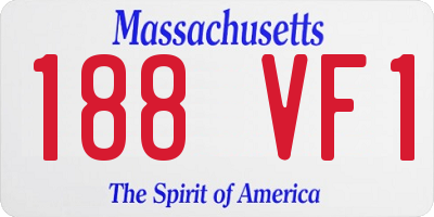 MA license plate 188VF1