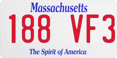 MA license plate 188VF3