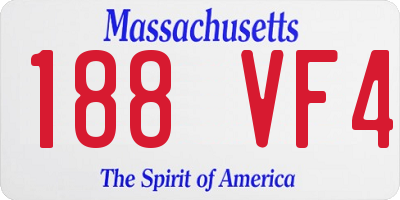 MA license plate 188VF4