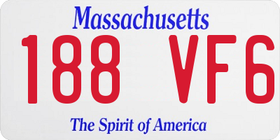 MA license plate 188VF6