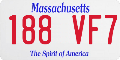 MA license plate 188VF7