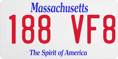 MA license plate 188VF8