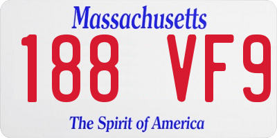 MA license plate 188VF9