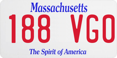 MA license plate 188VG0