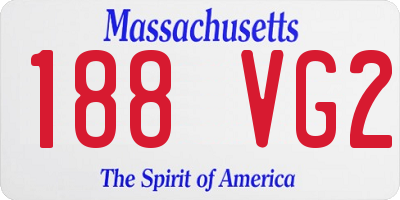 MA license plate 188VG2