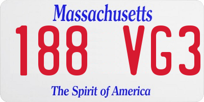 MA license plate 188VG3