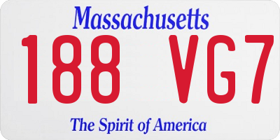 MA license plate 188VG7