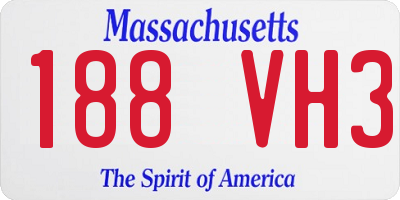 MA license plate 188VH3