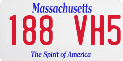 MA license plate 188VH5