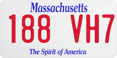 MA license plate 188VH7