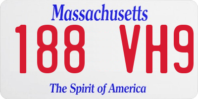 MA license plate 188VH9