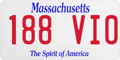 MA license plate 188VI0