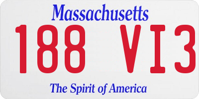 MA license plate 188VI3