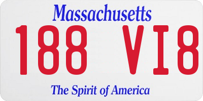 MA license plate 188VI8