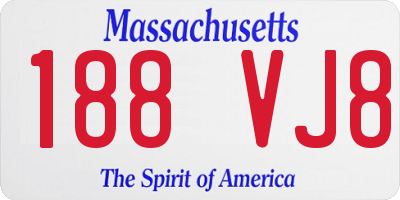 MA license plate 188VJ8