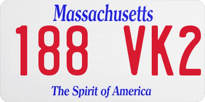 MA license plate 188VK2