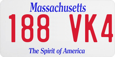 MA license plate 188VK4