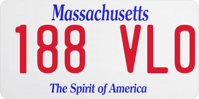 MA license plate 188VL0
