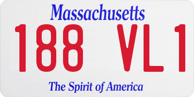 MA license plate 188VL1