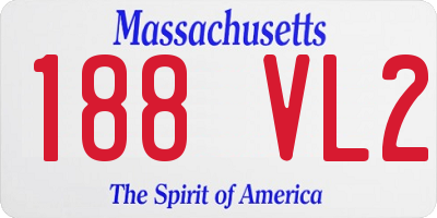 MA license plate 188VL2