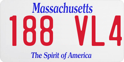 MA license plate 188VL4