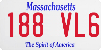 MA license plate 188VL6
