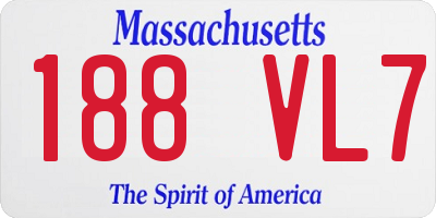 MA license plate 188VL7