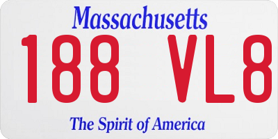 MA license plate 188VL8