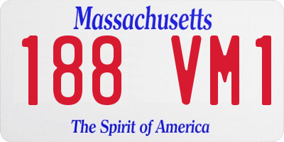 MA license plate 188VM1