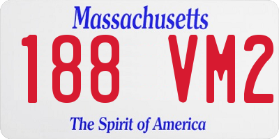 MA license plate 188VM2