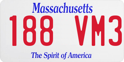 MA license plate 188VM3