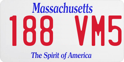 MA license plate 188VM5