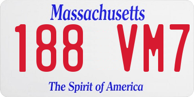 MA license plate 188VM7