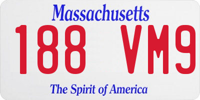 MA license plate 188VM9