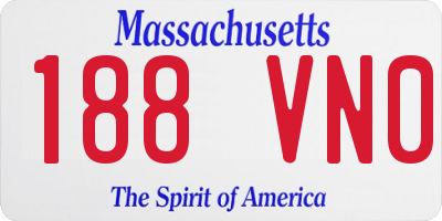 MA license plate 188VN0