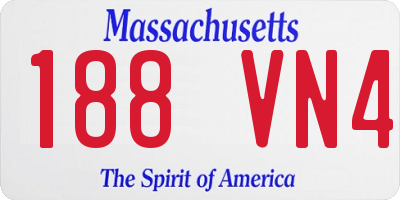 MA license plate 188VN4